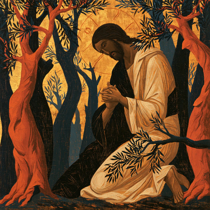 Jesus in Gethsemane - Contemporary Byzantine · Square n° 5