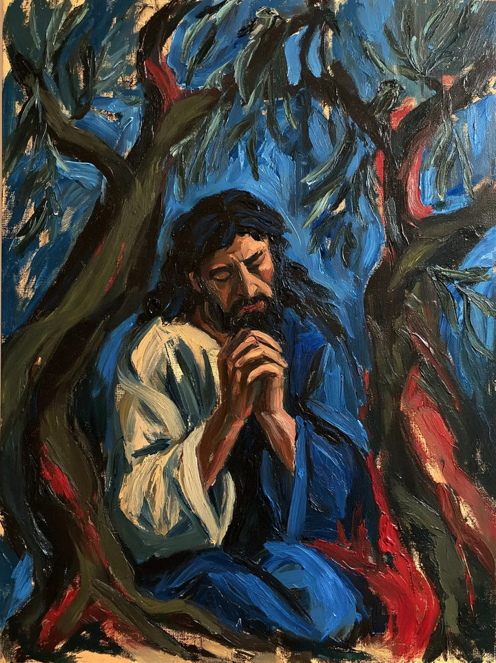 Jesus in Gethsemane — The White Sleeve in the Trees’ Wind