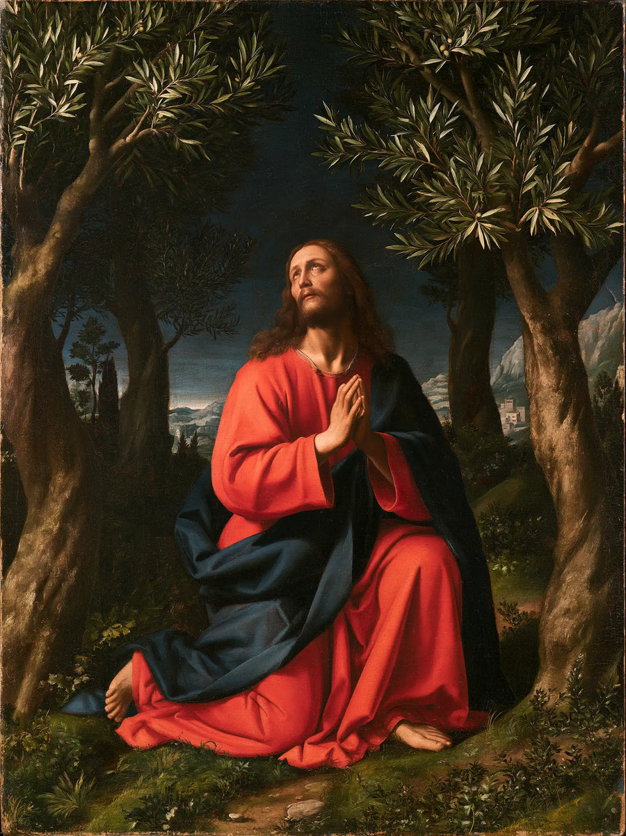 Jesus in Gethsemane — Scarlet in the Green Clearing