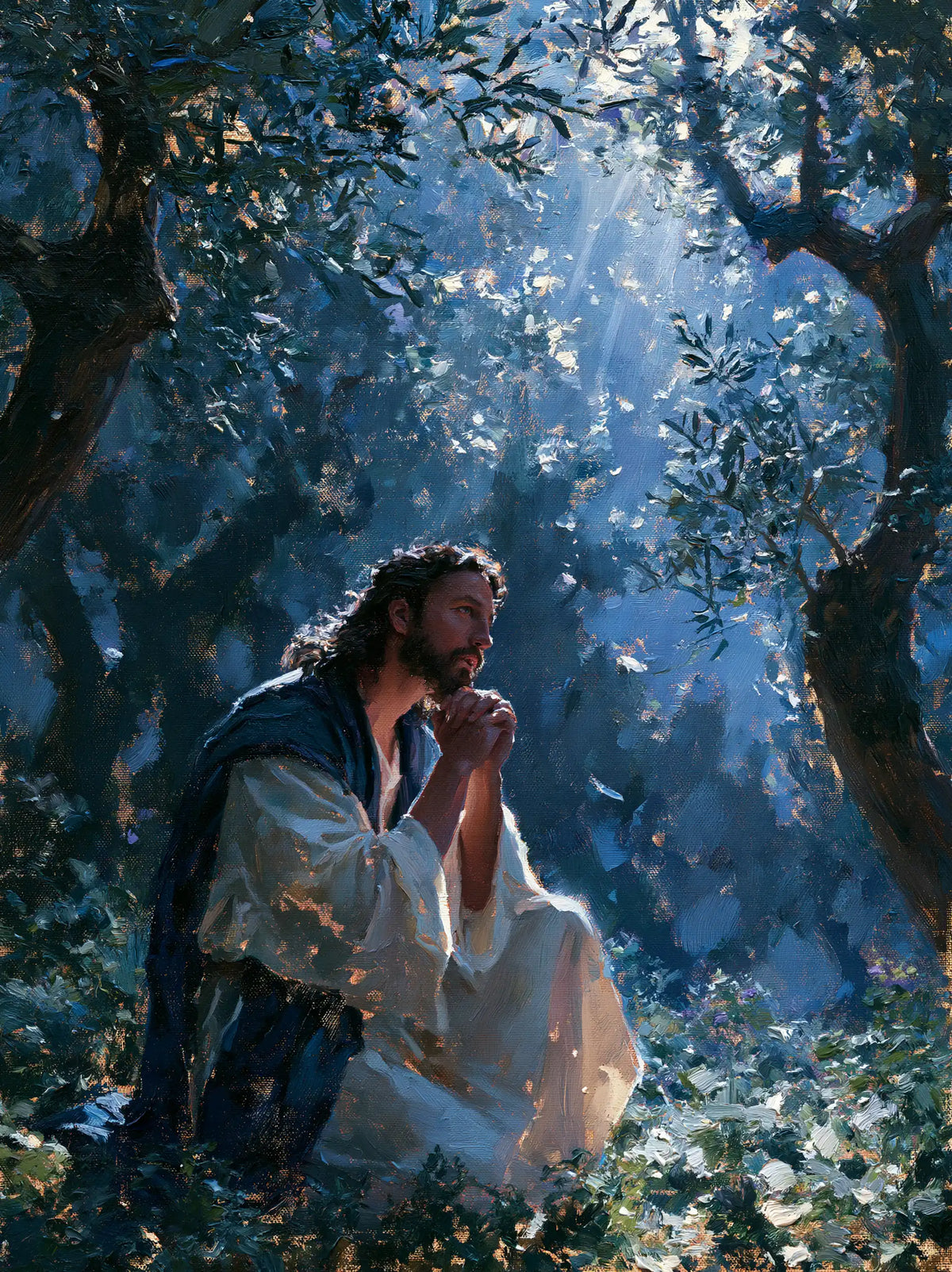 Jesus in Gethsemane — Listening amid Shimmering Olives