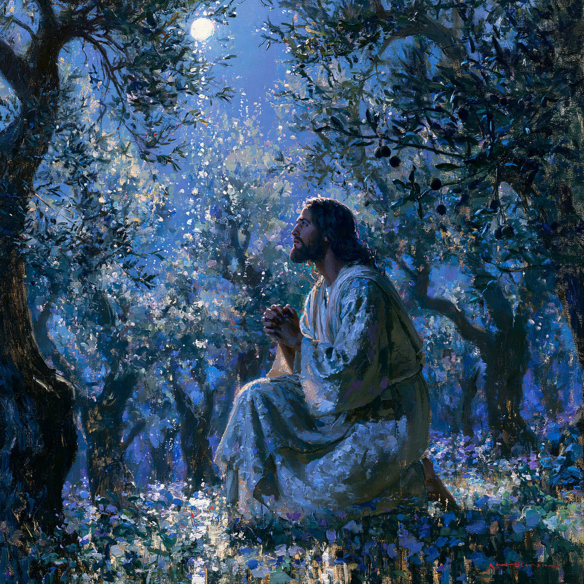 Jesus in Gethsemane - Impressionist · Square n° 7