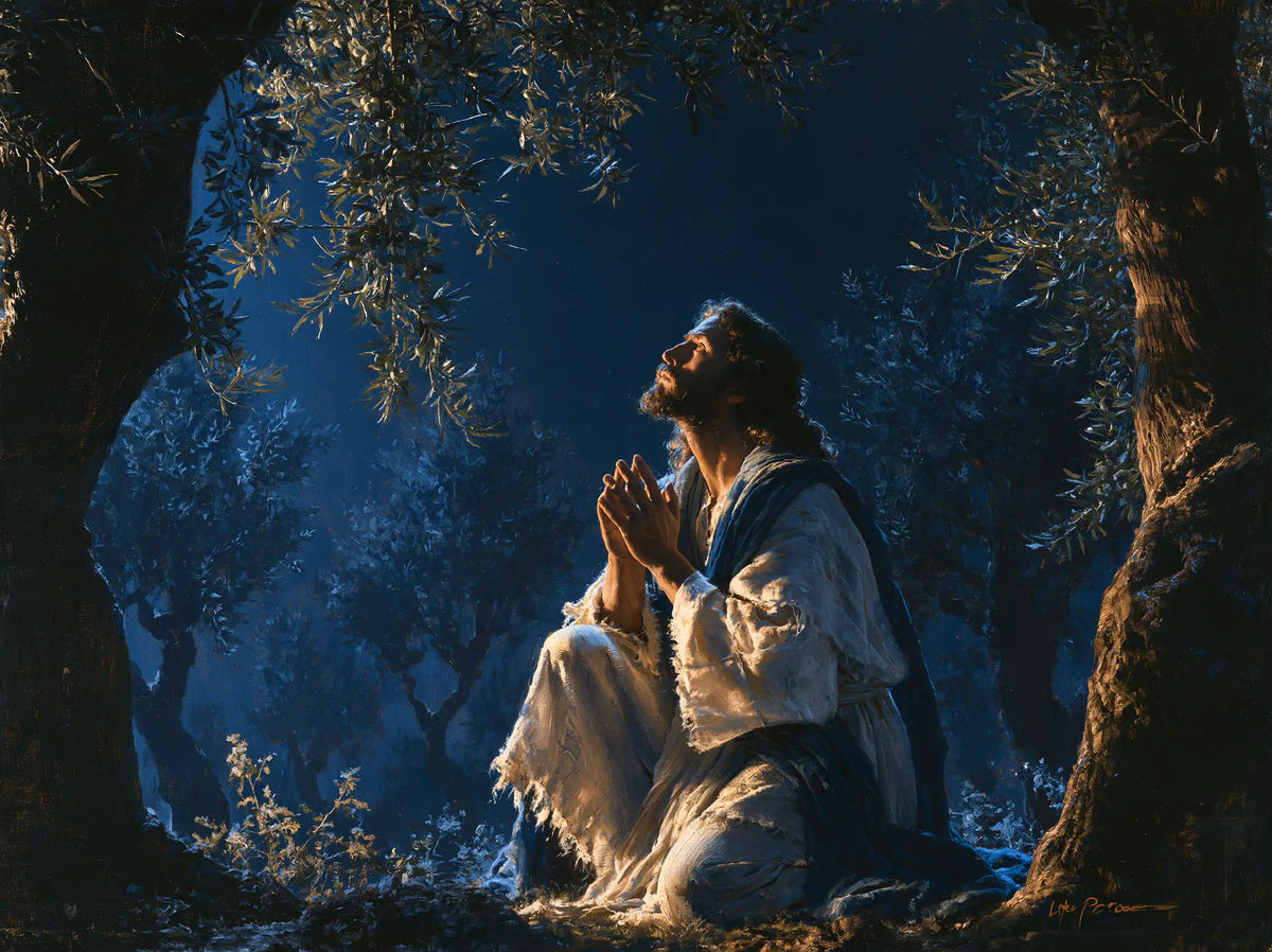 Jesus in Gethsemane - Midnight Blue Chiaroscuro · Landscape n° 8