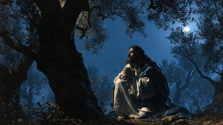 Jesus in Gethsemane - Midnight Blue Chiaroscuro · Landscape n° 11