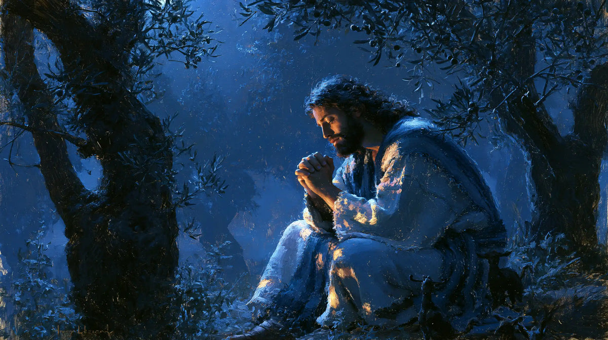 Jesus in Gethsemane — Hands in the Blue Coolness