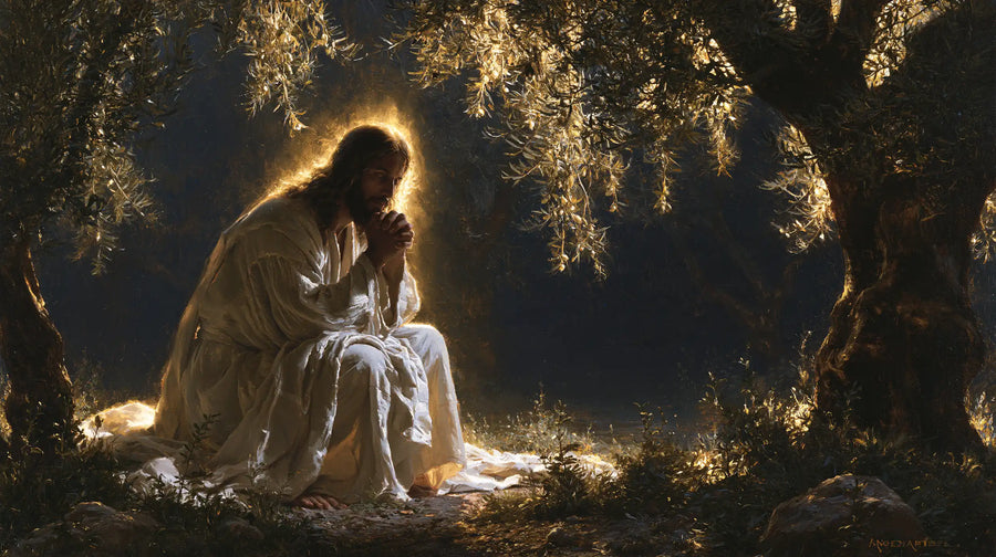 Jesus in Gethsemane — Orison beneath the Golden Rain