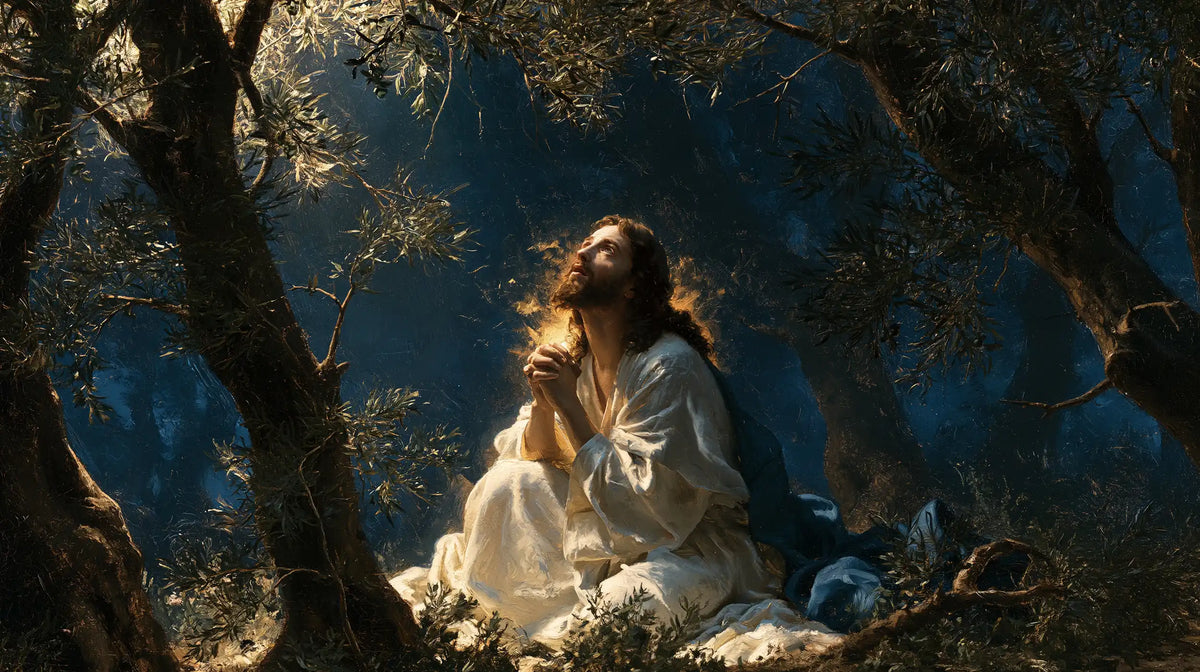 Jesus in Gethsemane — Hope in the Crowned Clearing