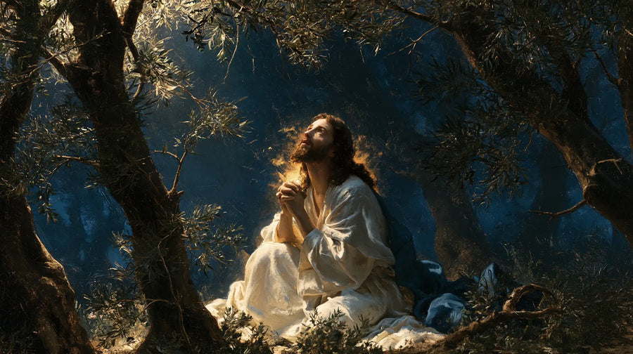 Jesus in Gethsemane — Hope in the Crowned Clearing