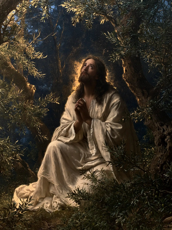 Jesus in Gethsemane — The Gaze within Quiet Gold