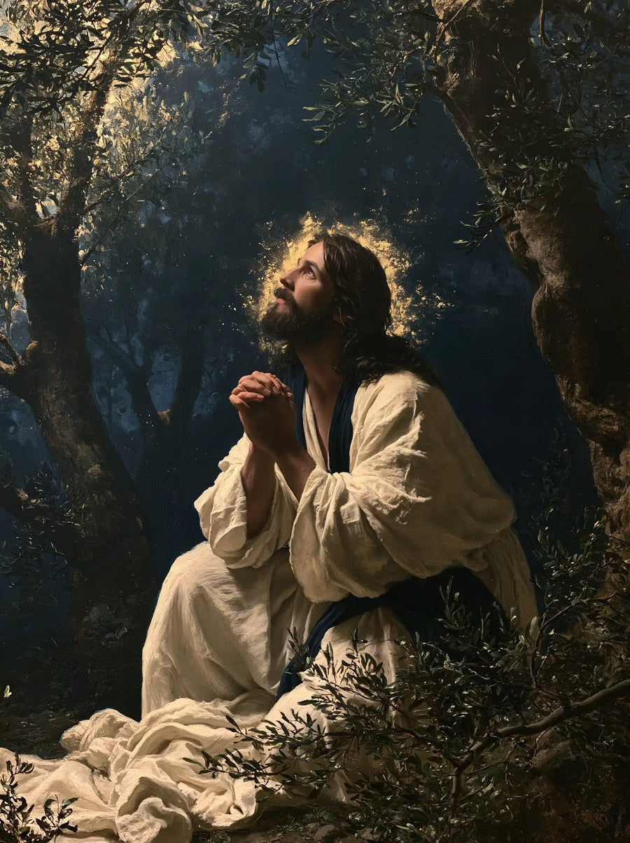 Jesus in Gethsemane — Reverence at the Halo’s Edge