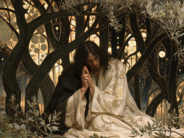 Jesus in Gethsemane - Sacred Art Nouveau · Landscape n° 5