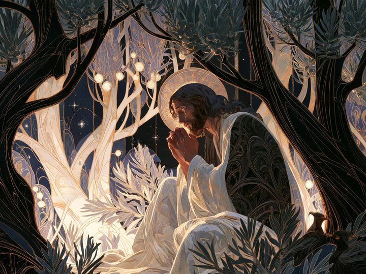 Jesus in Gethsemane - Sacred Art Nouveau · Landscape n° 7