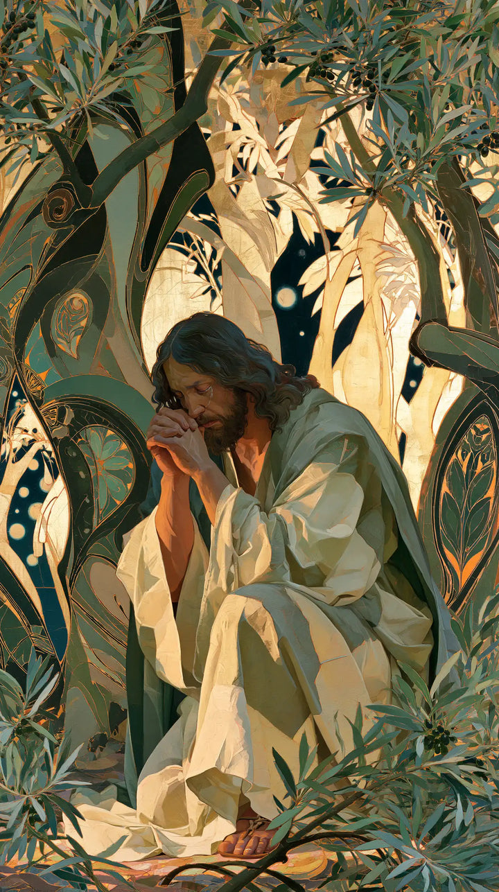 Jesus in Gethsemane - Sacred Art Nouveau · Portrait n° 4
