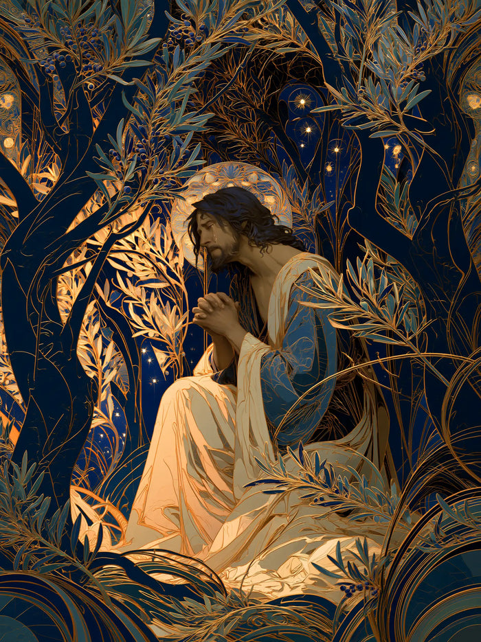 Jesus in Gethsemane — The Vigil within the Golden Web