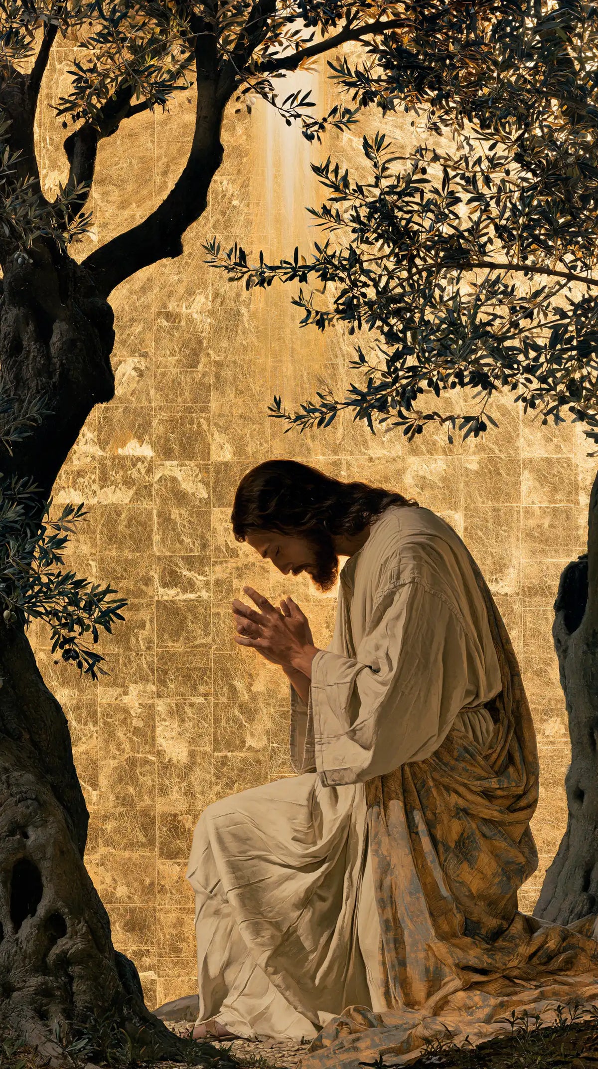 Jesus in Gethsemane - Sacred Gold · Portrait n° 3