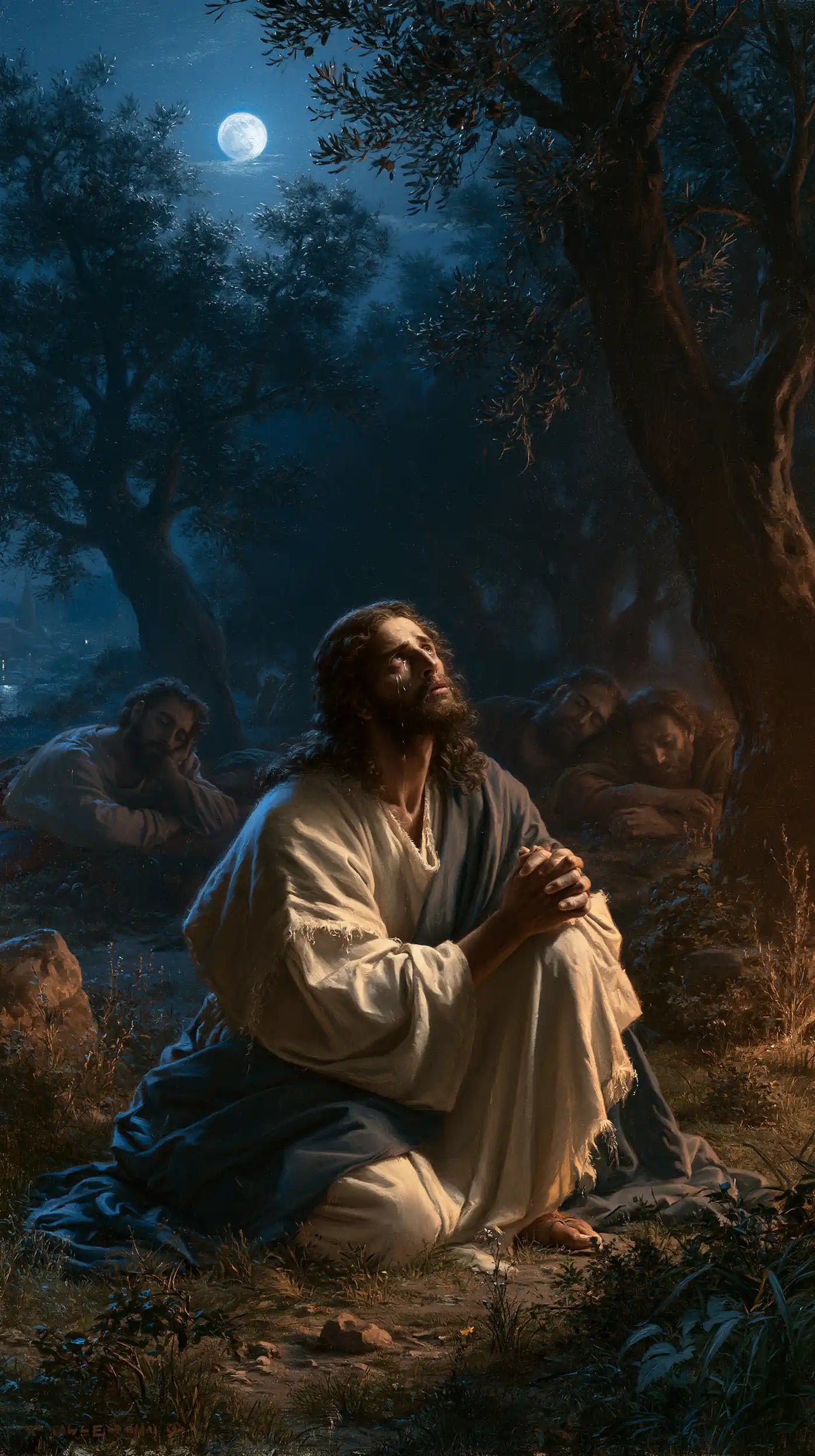 Jesus in Gethsemane - Jesus and the Sleeping Apostles · Portrait n° 2