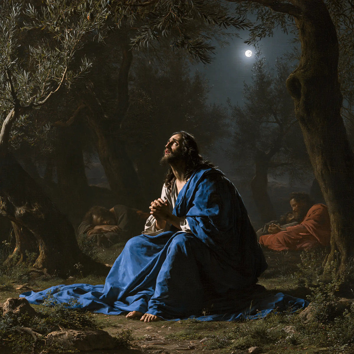 Jesus in Gethsemane - Jesus and the Sleeping Apostles · Square n° 5