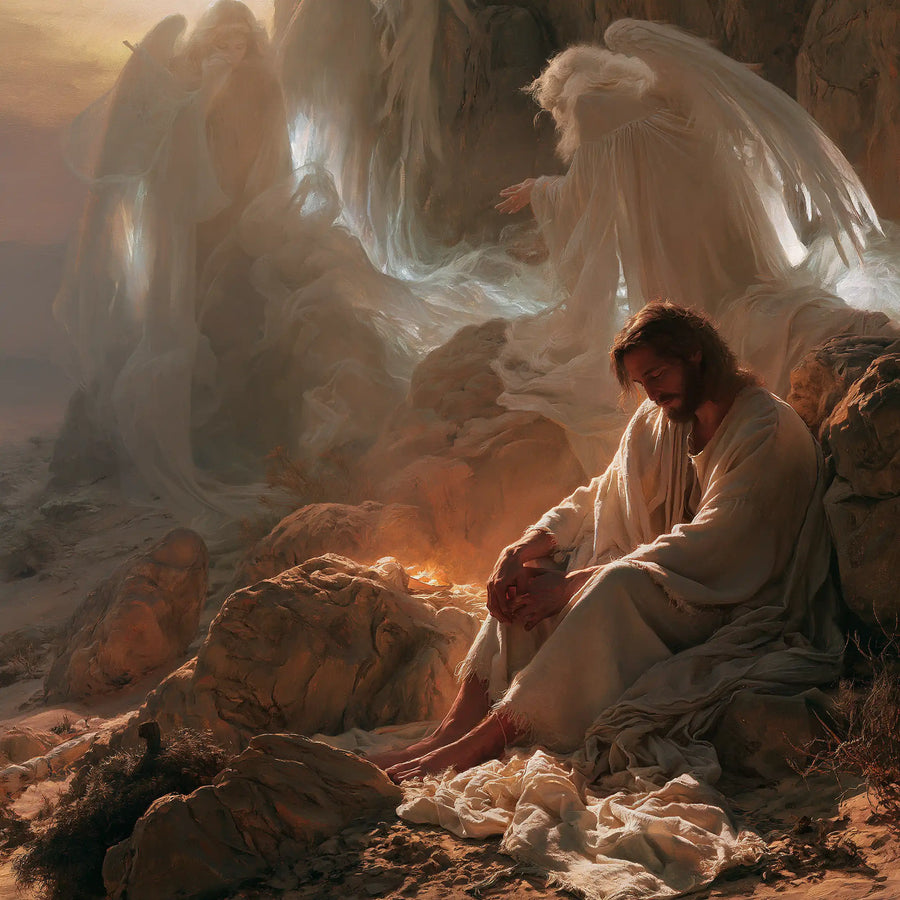 Jesus in the Desert - Angels After the Temptation · Square n° 1