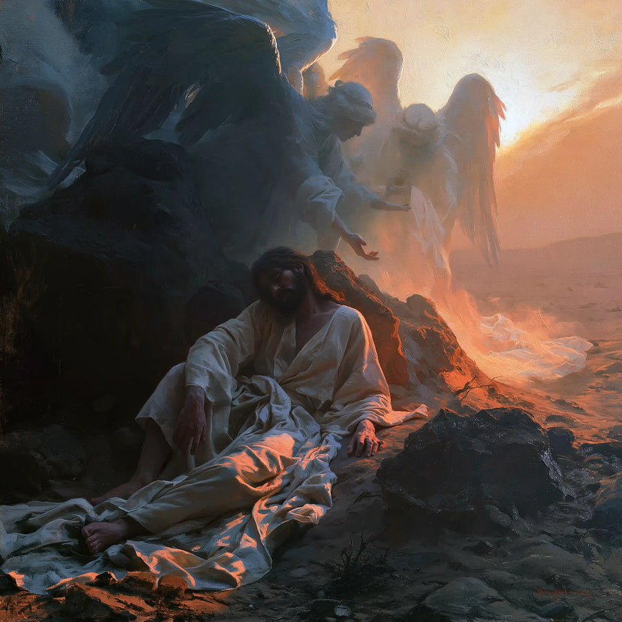 Jesus in the Desert - Angels After the Temptation · Square n° 2