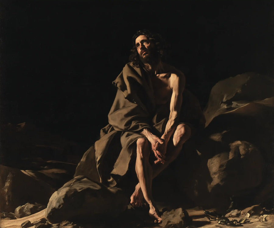 Jesus in the Desert - Caravaggio Tenebrism · Landscape n° 5