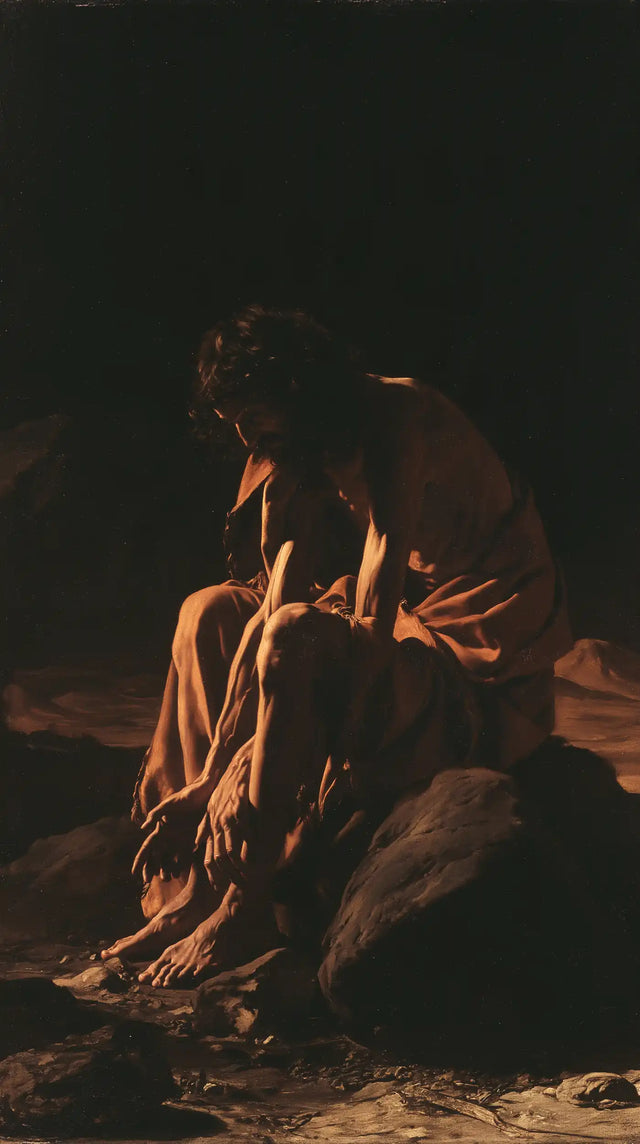 Jesus in the Desert - Caravaggio Tenebrism · Portrait n° 7