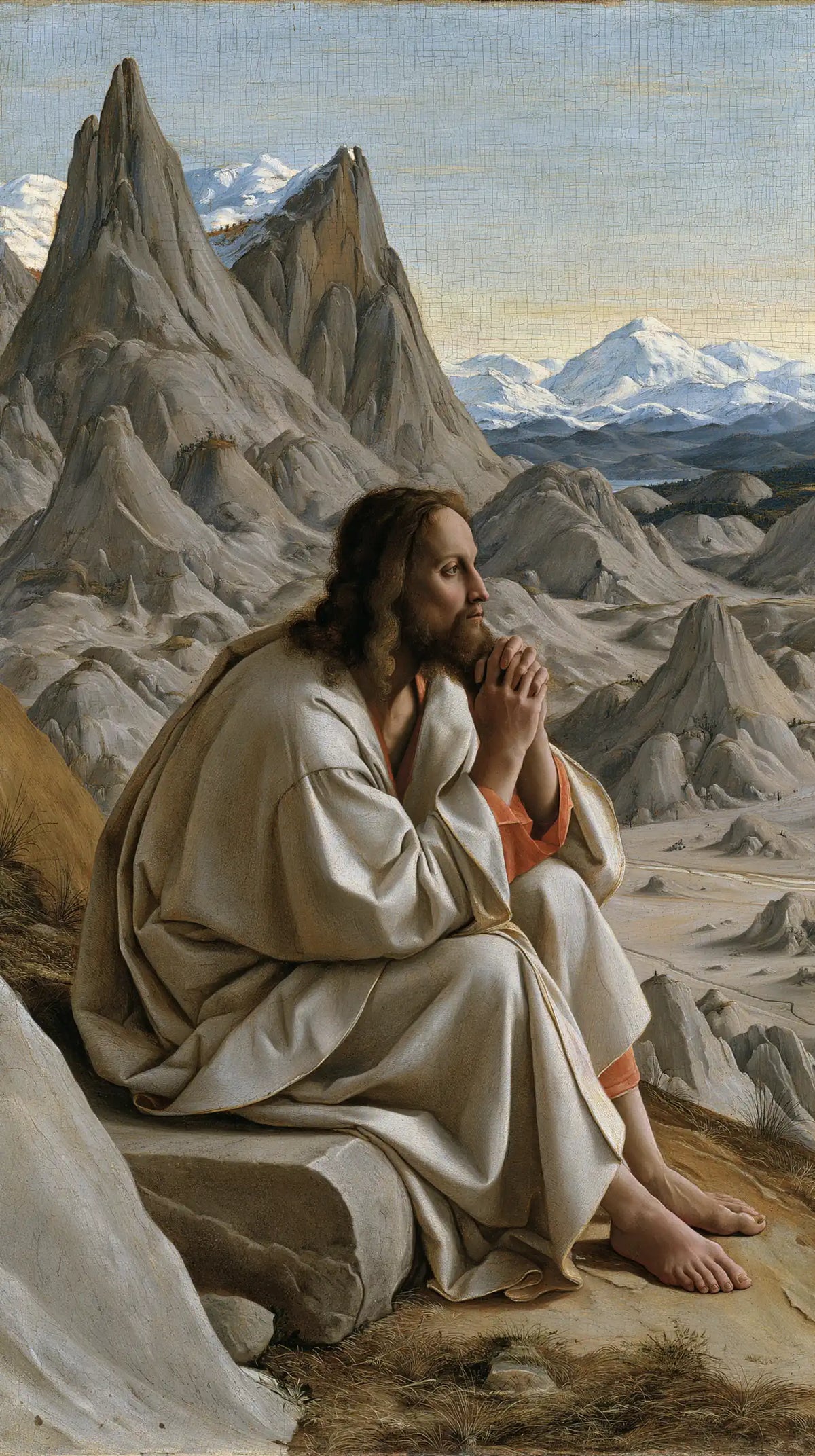 Jesus in the Desert — Prayer Between Bare Peaks