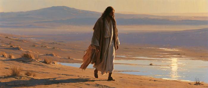 Jesus in the Desert — The Solitary Step on the Shore of Light