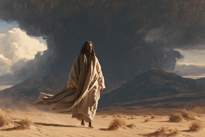 Jesus in the Desert — The Steady Step Beneath the Mass of Clouds