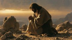 Jesus in the Desert — Gold on the Horizon, Shadow in the Cloak