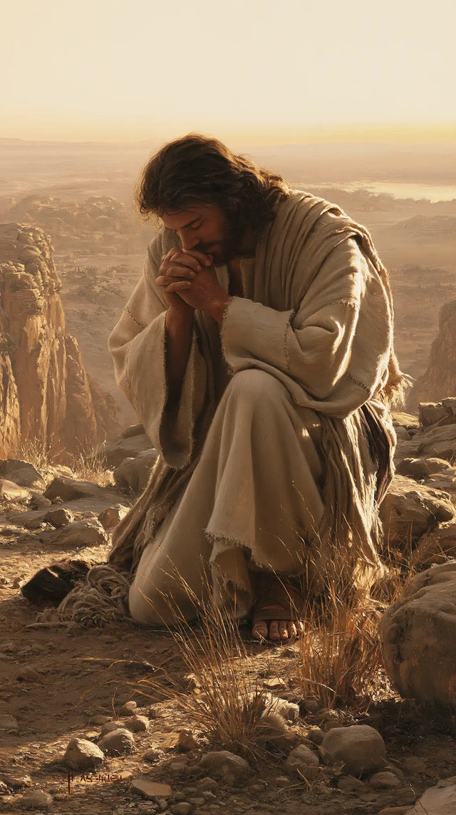 Jesus in the Desert — Prayer among the Golden Grasses