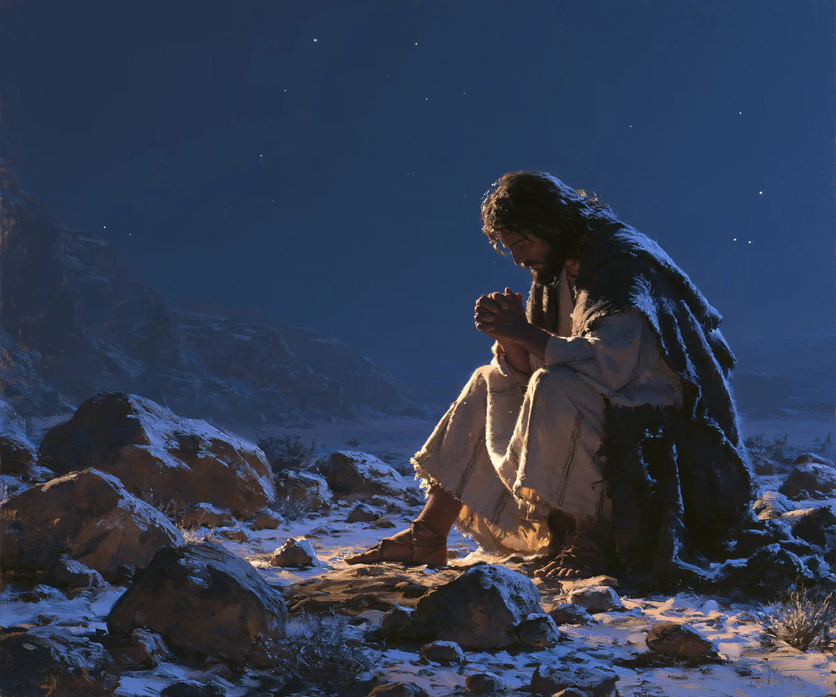Jesus in the Desert — The Bare Foot in the Night Light