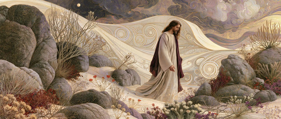 Jesus in the Desert - Sacred Art Nouveau · Landscape n° 27