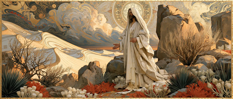 Jesus in the Desert - Sacred Art Nouveau · Landscape n° 28