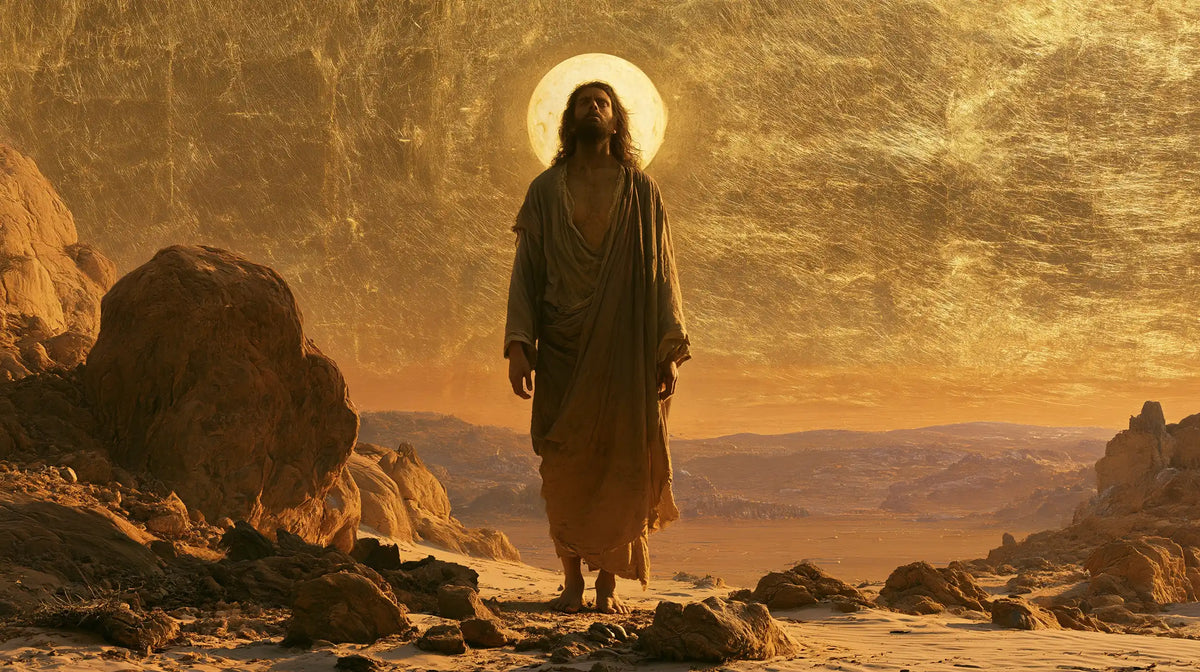 Jesus in the Desert — The Step beneath the Disc of Light