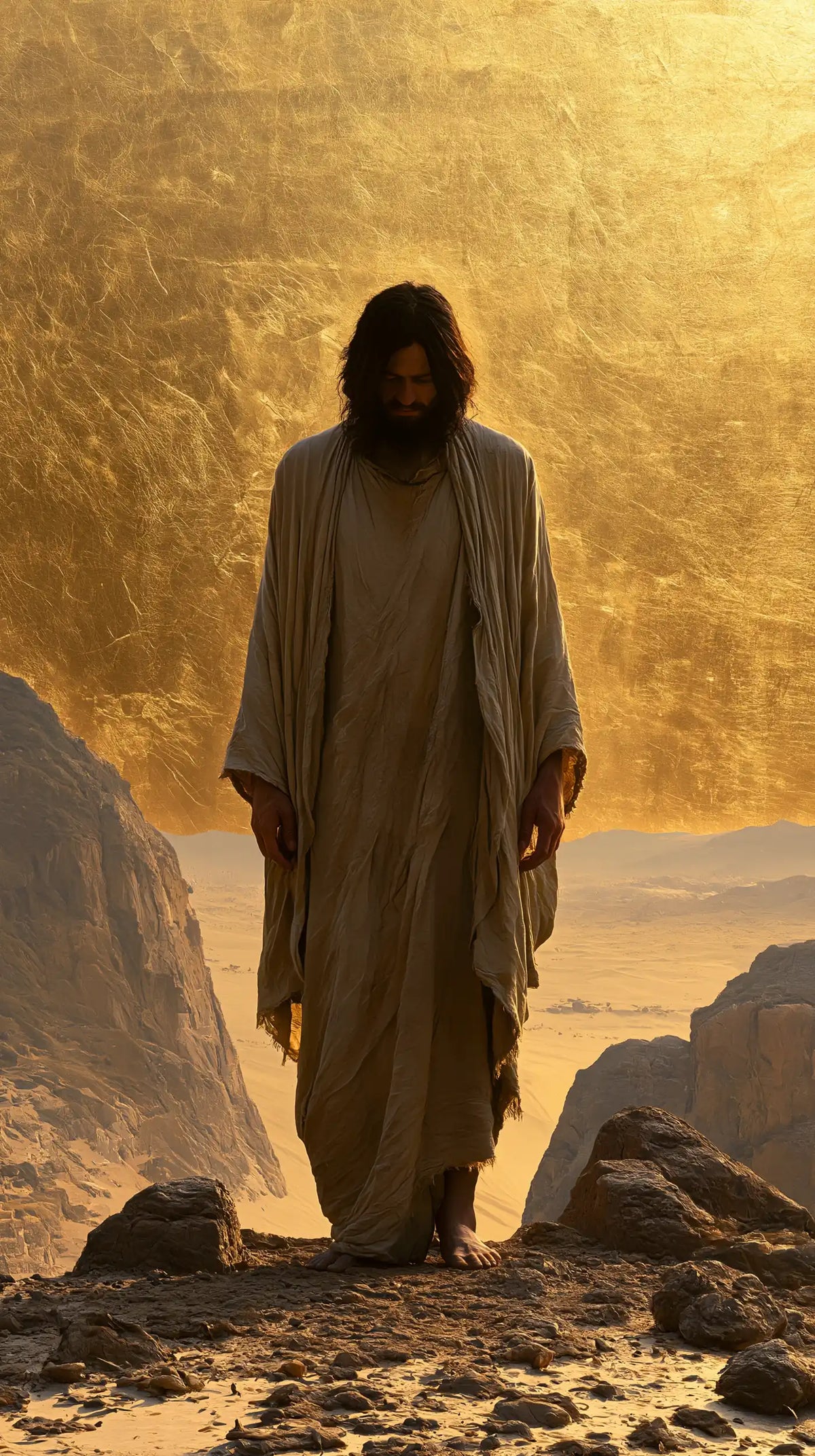 Jesus in the Desert — The Contemplative Step beneath the Golden Vault