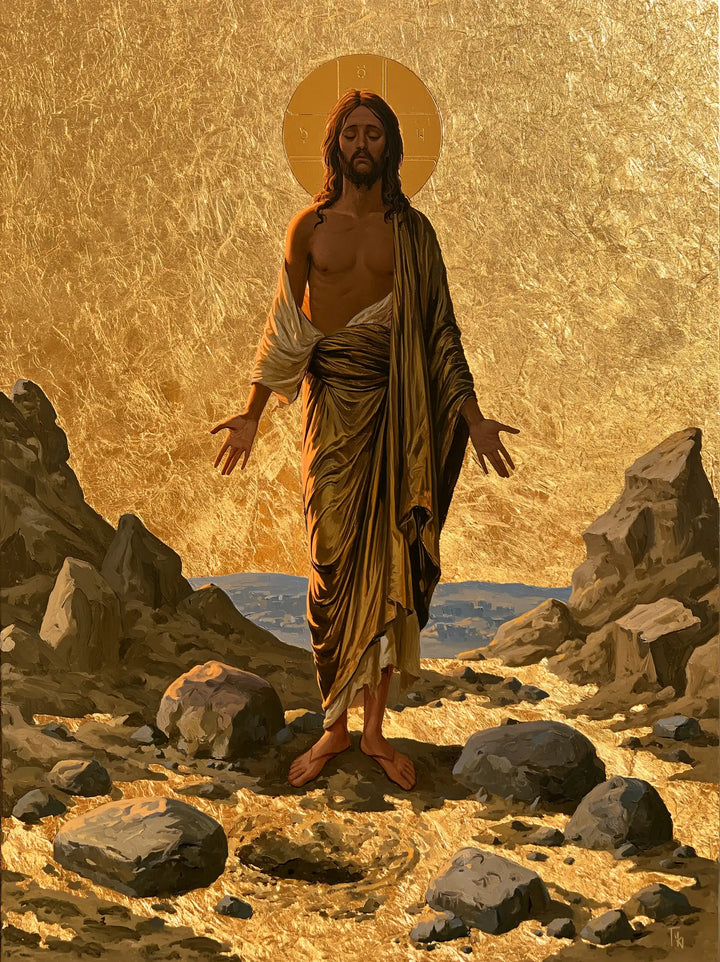 Jesus in the Desert — The Draped Body in Bronze Light