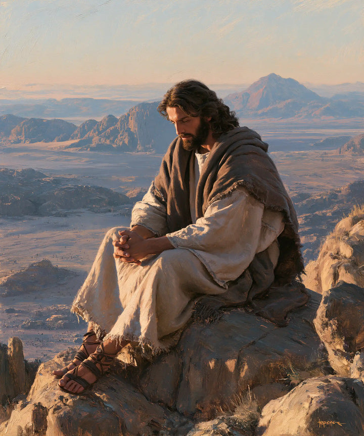 Jesus in the Desert — Joined Hands in the Stillness of the Ridges