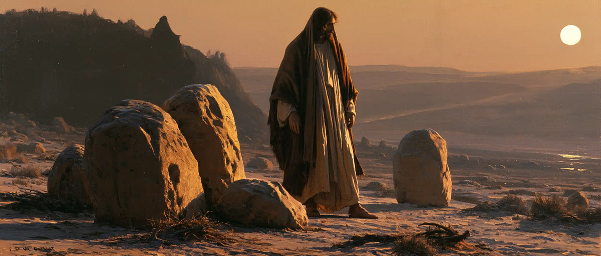 Jesus in the Desert — The Dark Walk among Copper Blocks