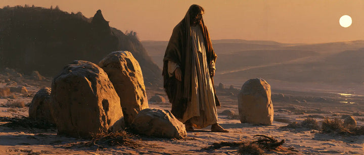 Jesus in the Desert — The Dark Walk among Copper Blocks