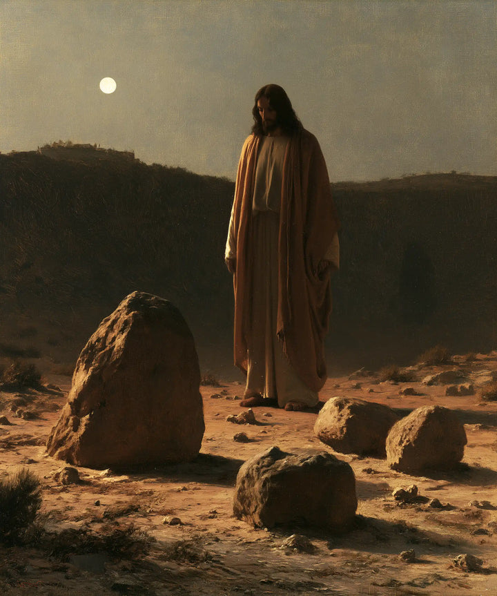 Jesus in the Desert — Silence beside the Slanting Stone