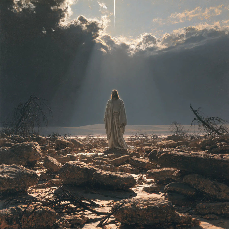 Jesus in the Desert - Symbolist · Square n° 4