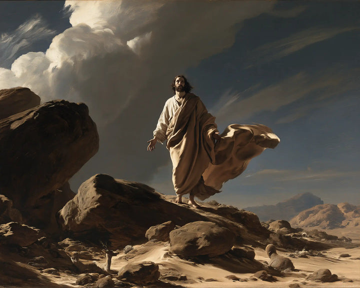 Jesus in the Desert — The Sand-Coloured Mantle in the Sweep of the Sky