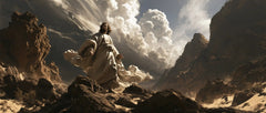 Jesus in the Desert — The Walk beneath the Sky’s White Plumes