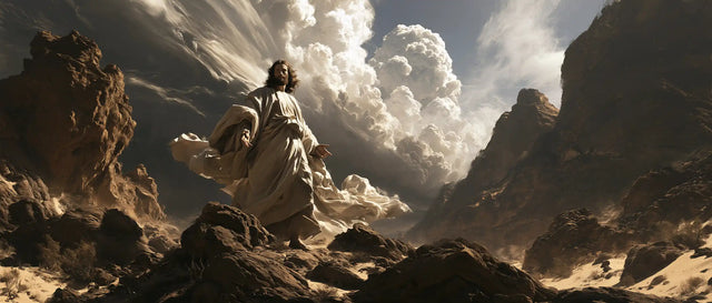 Jesus in the Desert — The Walk beneath the Sky’s White Plumes