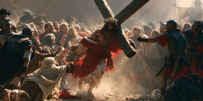 The Stations of the Cross — The Red Mantle above the Pale Hand