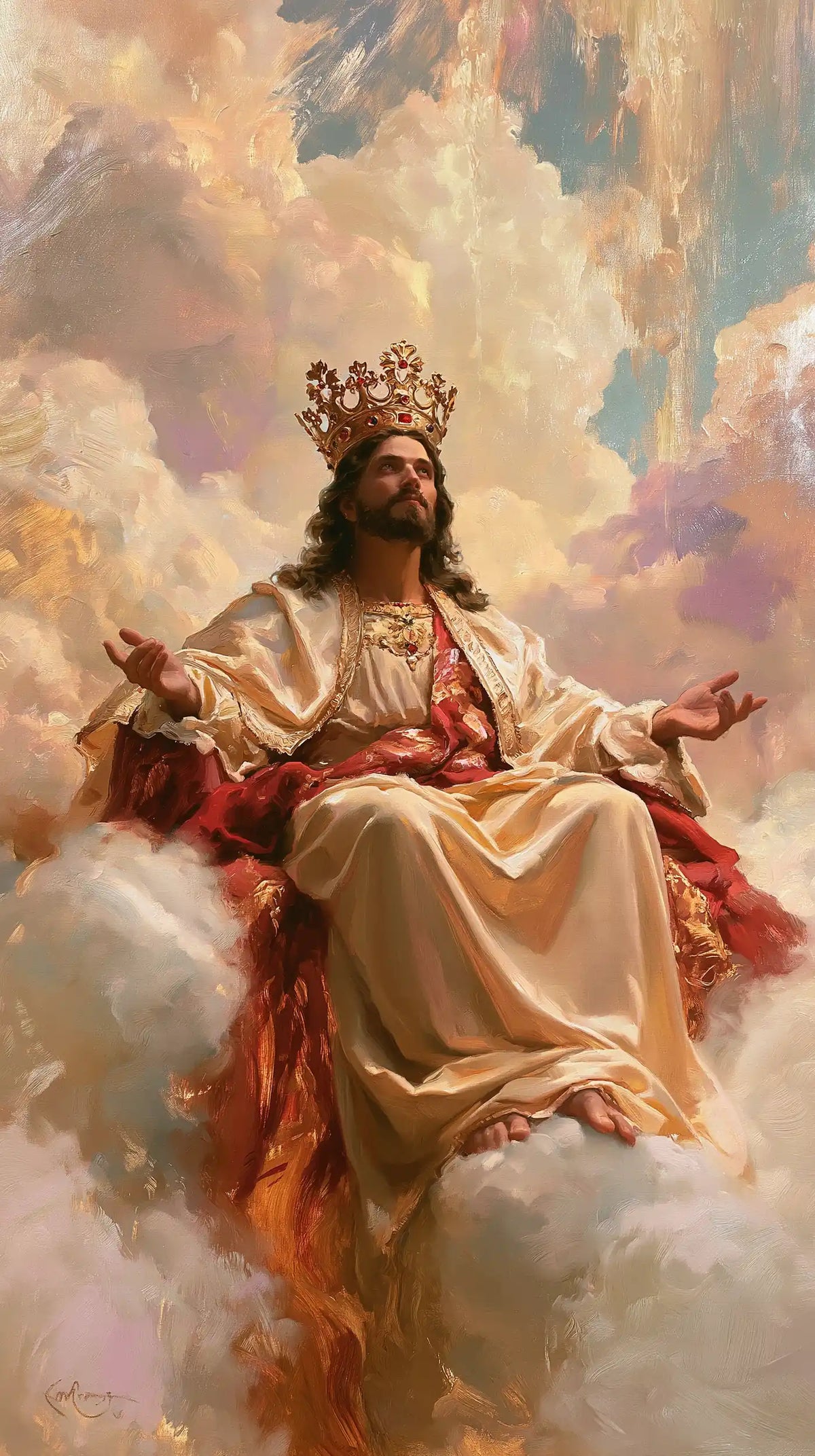 Jesus the King — Palms in Apricot Mists