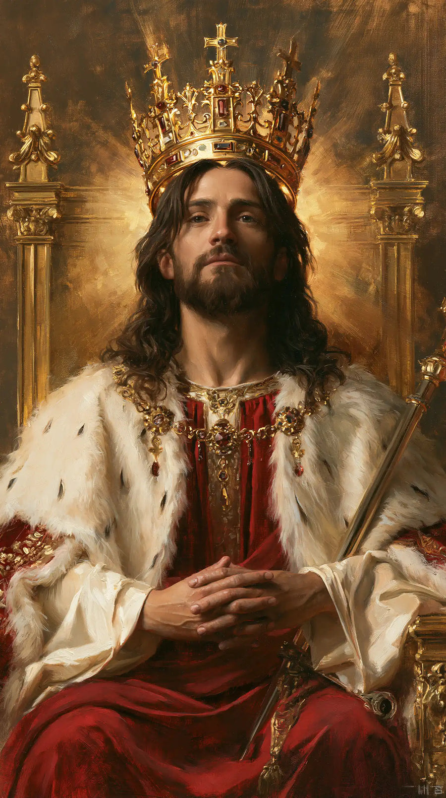 Jesus the King - Red, Ivory and Gold · Portrait n° 4