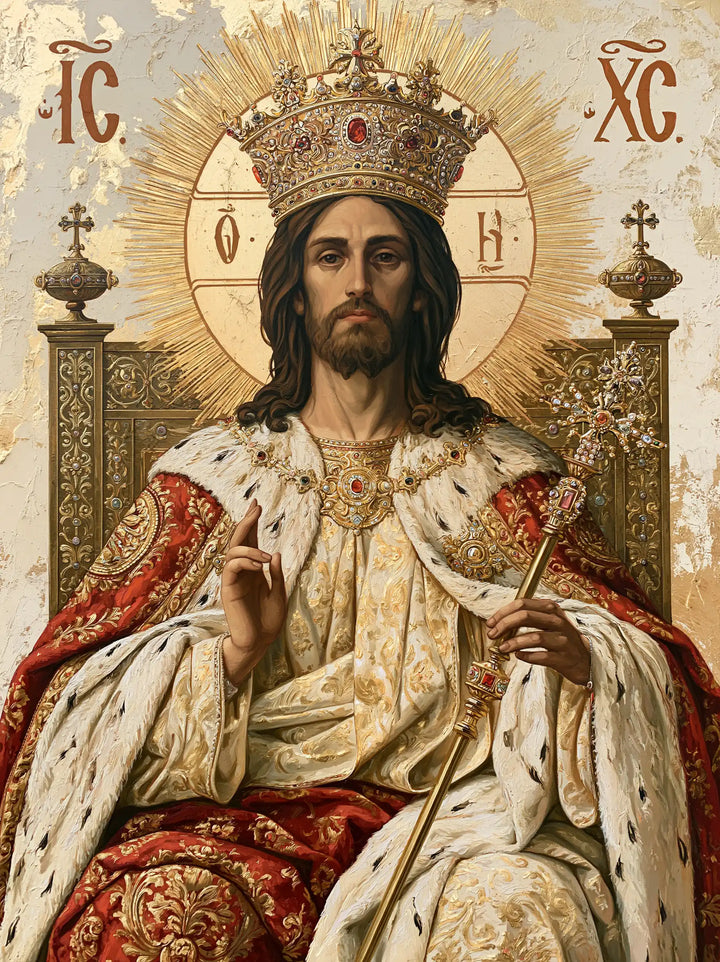 Jesus the King - Red, Ivory and Gold · Portrait n° 14