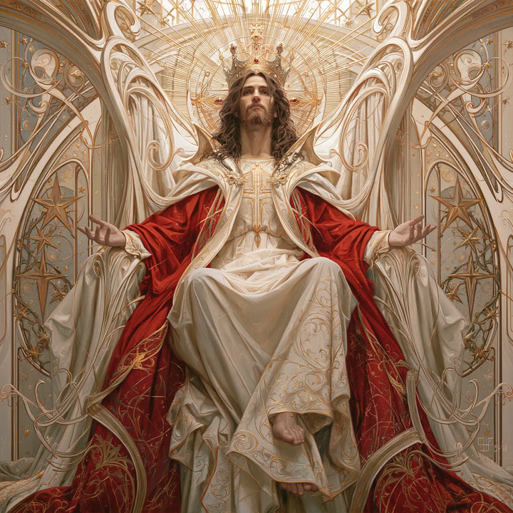 Jesus the King - Sacred Art Nouveau · Square n° 2