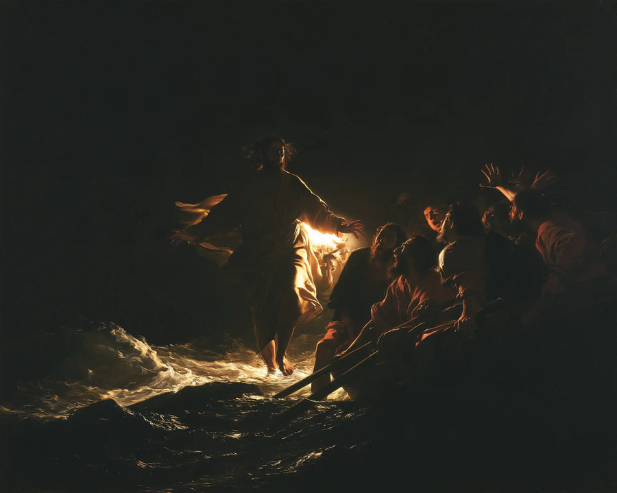 Jesus Walking on Water - Caravaggio Tenebrism · Landscape n° 3