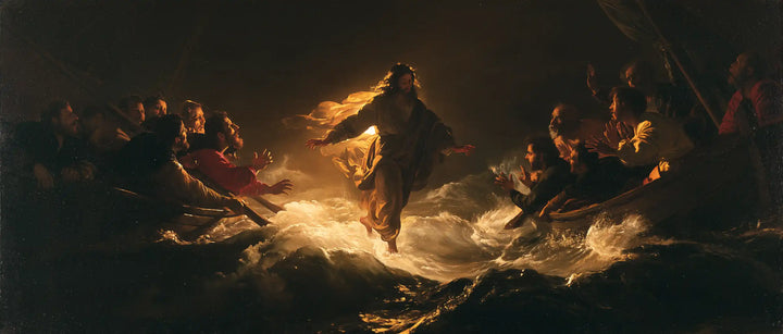 Jesus Walking on Water — The Glowing Path between the Boats
